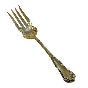 Antique Silverplate Cold Meat Serving Fork IS c. 1901 Mayflower floral pattern